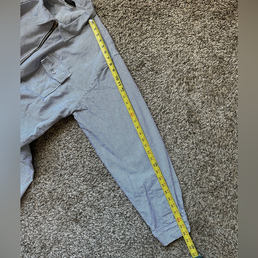 PRISON BLUES Hickory Stripe Work Shirt Half Zip Mens  2XL TALL Long Sleeve - Picture 9 of 9